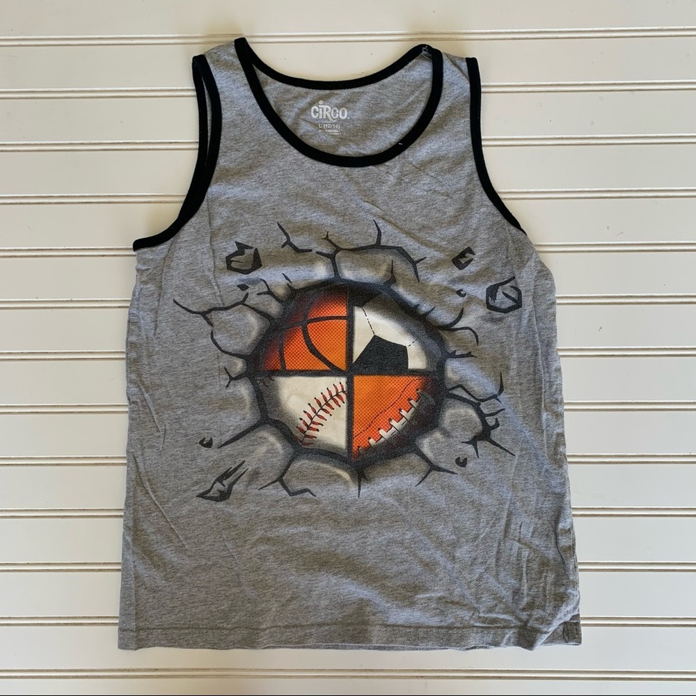 Circo gray graphic sports tank top boys size L 12/14